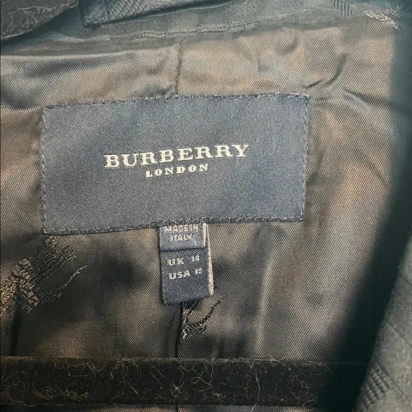 Burberry Black Plaid Pea Coat 12 - Picture 2 of 7
